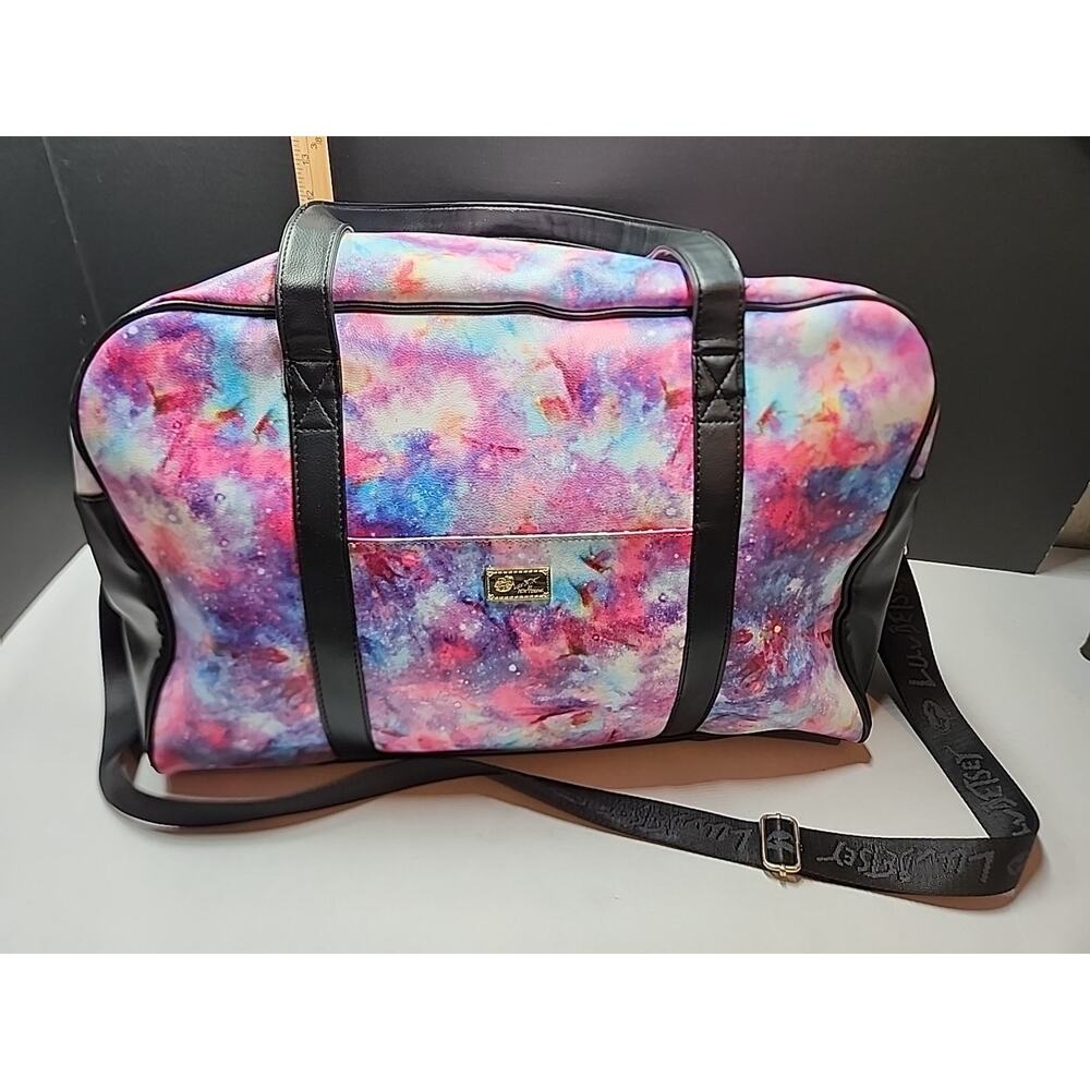 Luv by Betsey Johnson Duffle Bag Travel Tote Galaxy Star Aurora,needs Stitching